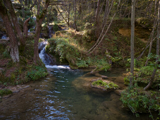 Rapids and cascades near the Gostilje waterfall on the slopes of the Zlatibor mountain in Serbia