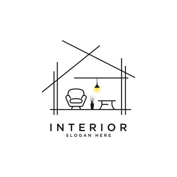 Interior Real Estate Minimalist Design Logo Template