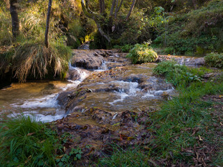 Obraz premium Rapids and cascades near the Gostilje waterfall on the slopes of the Zlatibor mountain in Serbia