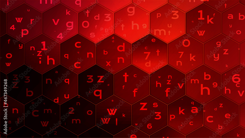 Wall mural abstract technology binary code dark red background. cyber attack, ransomware, malware, scareware co