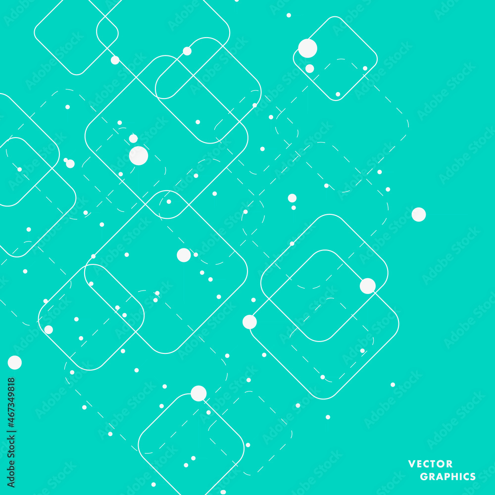 Aufkleber Vector square connected with dots. Web style presentation background
