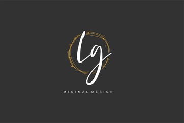 L G LG logo, Initial lettering handwriting or handwritten for identity. Logo with signature and hand drawn style.