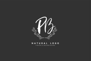 P B PB logo, Initial lettering handwriting or handwritten for identity. Logo with signature and hand drawn style.