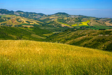 Fototapeta premium Rural landscape on the hills near Imola and Riolo Terme