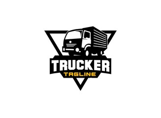 Truck logo vector for transportation company. Vehicle equipment template vector illustration for your brand.