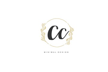 C CC logo, Initial lettering handwriting or handwritten for identity. Logo with signature and hand drawn style.