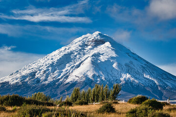 Ecuadorian plateau with Cotopaxi in the background