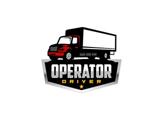 Truck logo vector for transportation company. Vehicle equipment template vector illustration for your brand.