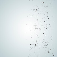 Molecular atom line connection background. Abstract element science structure design