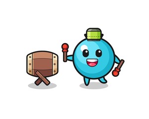 blueberry muslim cartoon is beating the bedug