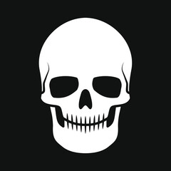 Skull vector illustration. Human head skeleton icon.