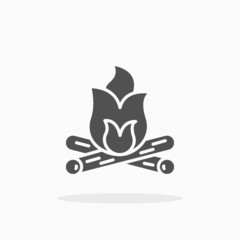 Campfire icon. Solid Glyph style. Vector illustration. Enjoy this icon for your project.