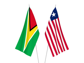 Co-operative Republic of Guyana and Liberia flags