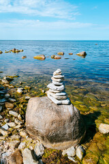 Stone formation at the Panga cliff by the Baltic sea in Saaremaa, Estonia
