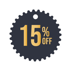 15% tag, fifteen percent off, blue tag