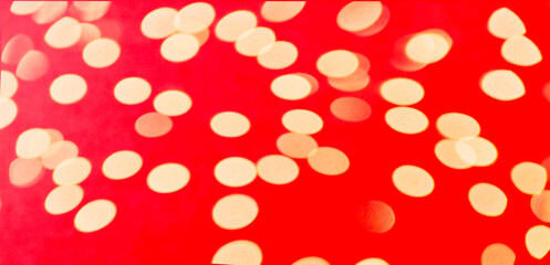 Bokeh on a red background. Blank for a Christmas card. Place for text