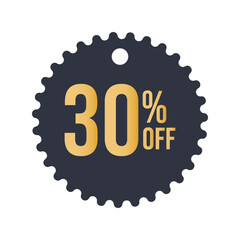 30% off tag, sales banner