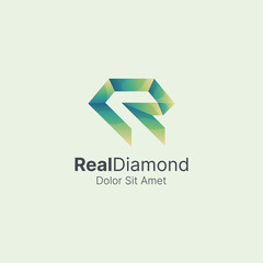 Creative letter r diamond logo