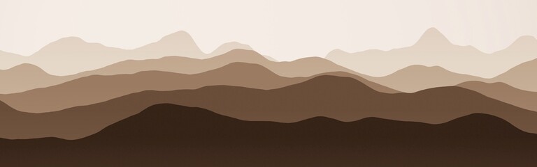 Fototapeta na wymiar creative mountains ridges wild mountainscape - panoramic image digital art backdrop illustration