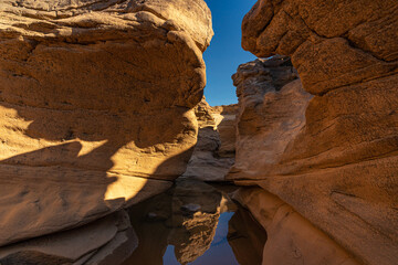 Sam Phan Bok means the 3000 hole away 120 km. from Ubon Ratchathani province, Thailand, Also known as the Grand Canyon of Thailand and is the biggest rock reef in the Mekong River