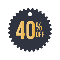 40% off tag, sales banner
