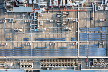 Fototapeta premium solar power station on factory rooftop