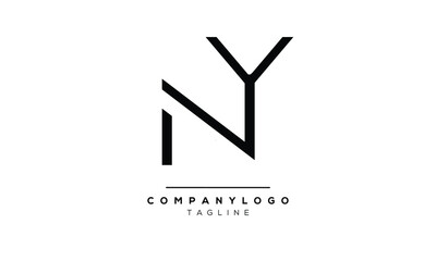 Abstract Letter Initial NY YN Vector Logo Design Template