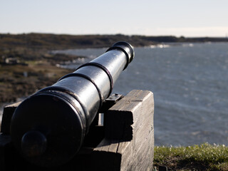 Cannon pointed at the sea on the fortress