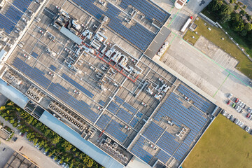 Fototapeta premium solar power station on factory rooftop