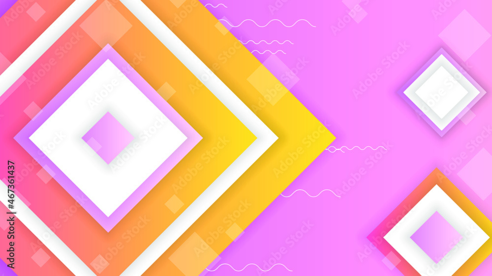 Poster abstract colorful gradient background with color geometric figures. different shapes and white line 