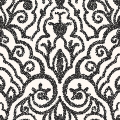 Black and white seamless  pattern with arabesques