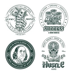 Money monochrome vintage emblems