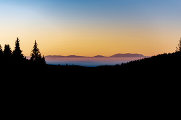 sunset in the mountains