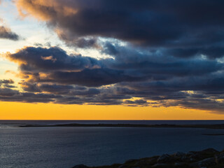Lots of clouds during sunset