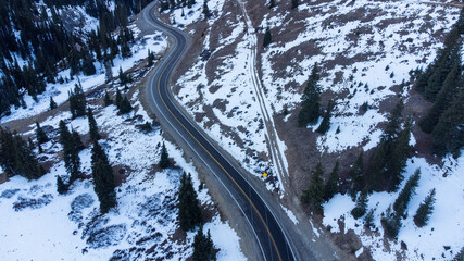 snow covered road - ouray Colorado
