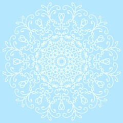 パステルブルー　レース模様　カラー背景