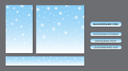 Fototapeta na wymiar Snowflake with blue background for social media post, stories and website ads