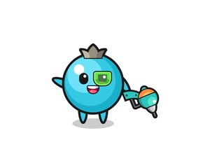 blueberry cartoon as future warrior mascot