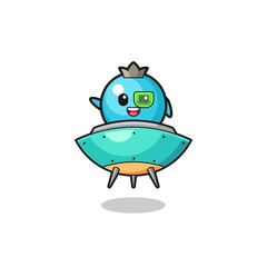 blueberry cartoon riding a future spaceship