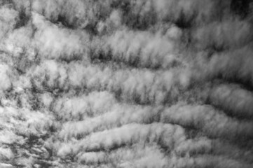 Black and white sky clouds view