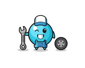 the blueberry character as a mechanic mascot