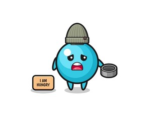 cute blueberry beggar cartoon character