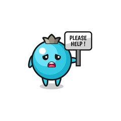 cute blueberry hold the please help banner