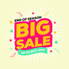 End of Season Big Sale Poster Banner Template Design Stock Illustration 