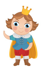 cartoon scene with happy prince waving illustration