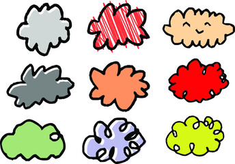 子供が描いた雨雲のかわいい落書き くもり