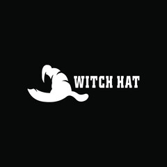 black and white witch hat logo or symbol design
