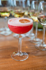 delicious drink alcoholic cocktail red on the bar