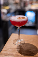 delicious drink alcoholic cocktail red on the bar