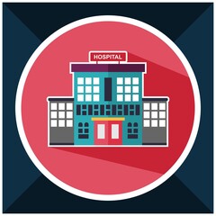 Hospital Building. Hospital Flat Colored Icon. architectural design of a hospital building.
